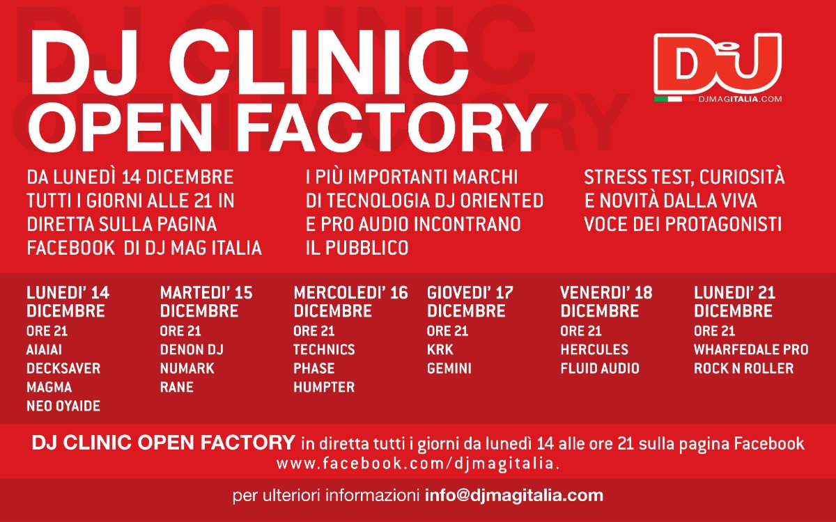 In diretta sul web Dj Clinic Open Factory