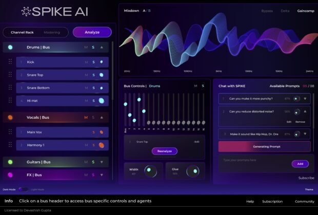 Il futuro del mixaggio è Spike AI